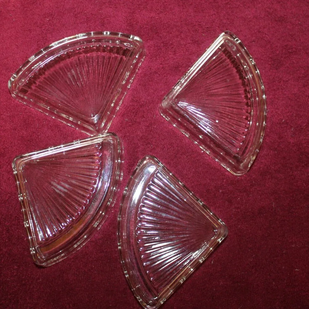 Vintage Triangle Clear Glass serving tray.